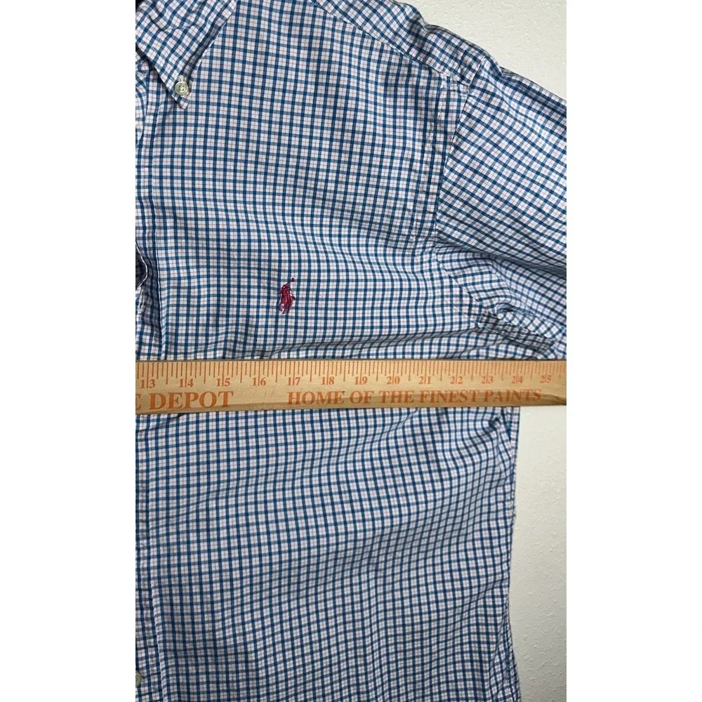 Polo Ralph Lauren Large‎ Short Sleeve Tattersall Check Plaid Button Down Classic